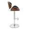 Armen Living Naples Black Faux Leather Adjustable Height Swivel Walnut Wood and Chrome Base Bar Stool LCNABABLKWA - alternate 5